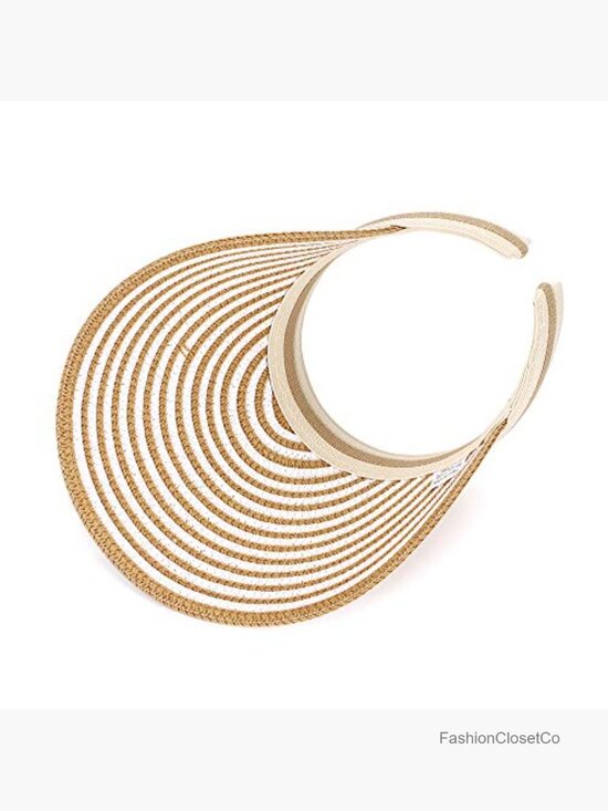 Sun Hat Wide Brim Straw Visor Hairpin Clip Beach Adjustable Lightweight